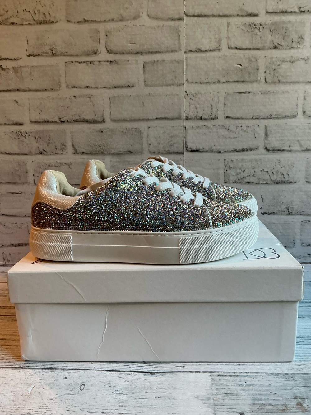 Betsey Johnson Women’s Size 8.5 Silver Sidney Platform Sneakers